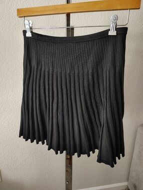 Dvf Diane Von Furstenberg Black Swing Skirt Size L